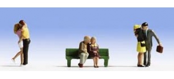 Modélisme ferroviaires : NOCH NO 36510 - Couple d'amoureux 6 figurines avec banc